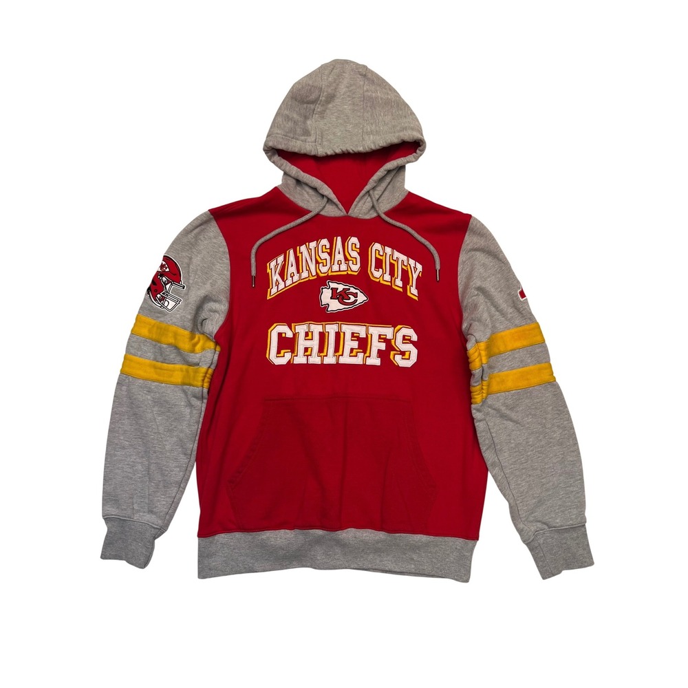 NFL Kansas City Chiefs Football Red Grey Game Day Hoodie Sweatshirt Size M